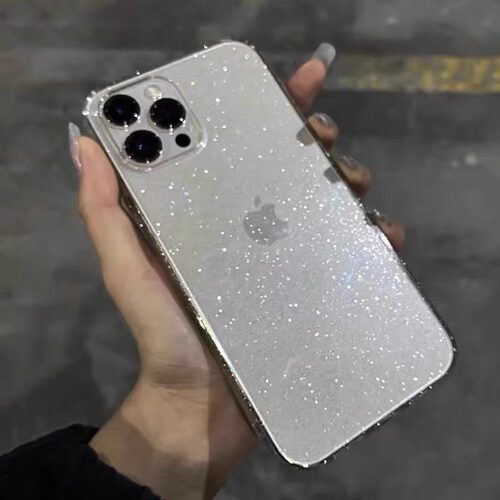 简约高级感适用苹果16pormax手机壳新款潮牌iPhone13透明15闪粉14promax全包plus硅胶防摔12pro超薄男女网红x