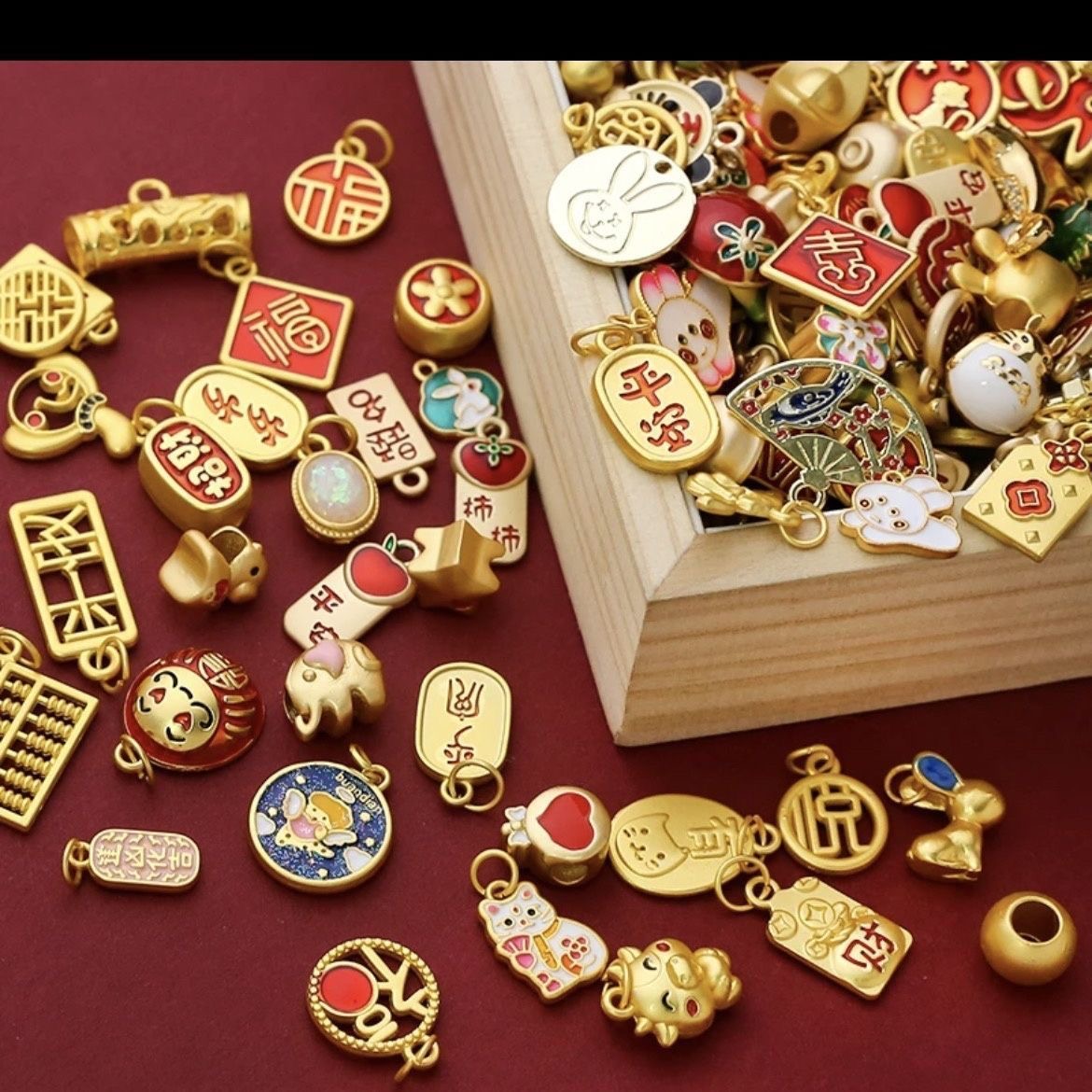 DIY合金配件沙金配饰diy小饰品手链项链转运珠福袋古法金材料手串