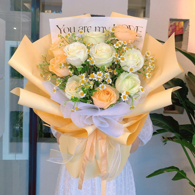 11朵玫瑰花束七夕鲜花速递石家庄市长安区桥西裕华区同城花店配送