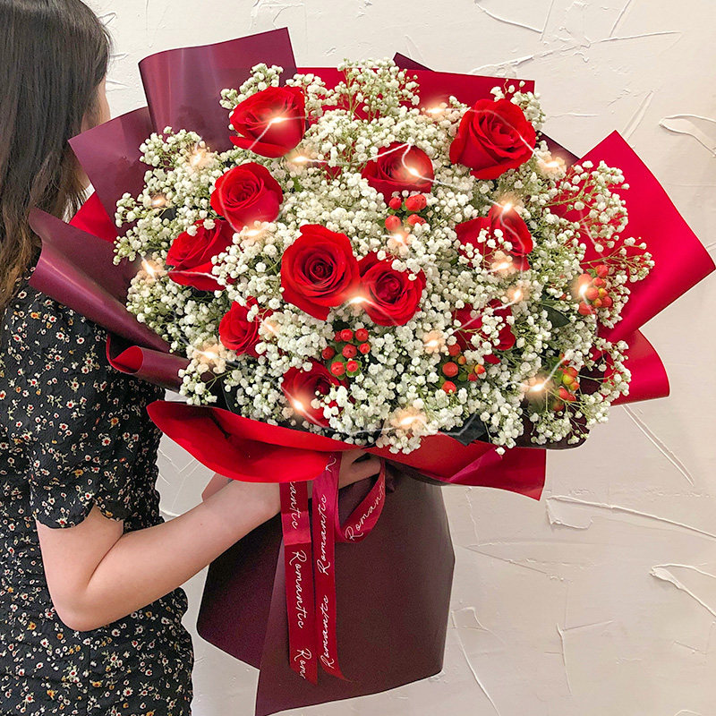 河南焦作市沁阳市孟州市武陟县鲜花店同城配送520情人节玫瑰花束