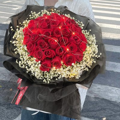 海南省海口市龙华区秀英琼山区鲜花店同城配送七夕情人节玫瑰花束