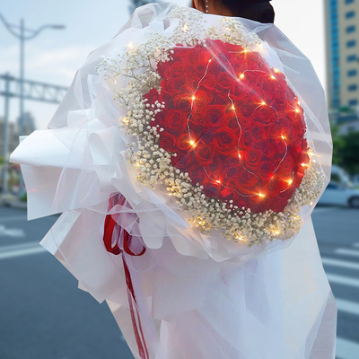七夕情人节鲜花速递浙江杭州市拱墅区余杭富阳区同城配送玫瑰花束