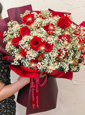 四川成都市新都区温江区青白江鲜花店同城配送七夕情人节玫瑰花束