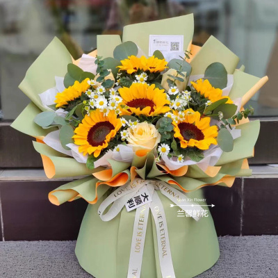安徽省合肥市瑶海区蜀山包河区鲜花店同城配送生日玫瑰向日葵花束
