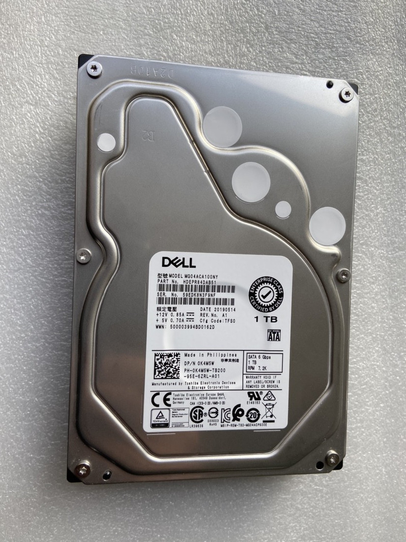 DELL/戴尔 1T SATA 1TB 7.2K 3.5企业级硬盘 MG04ACA100NY 0K4M5W