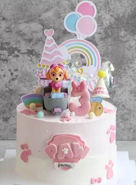 正版汪汪队回力车生日蛋糕装饰摆件狗狗队巡逻队儿童生日蛋糕装扮