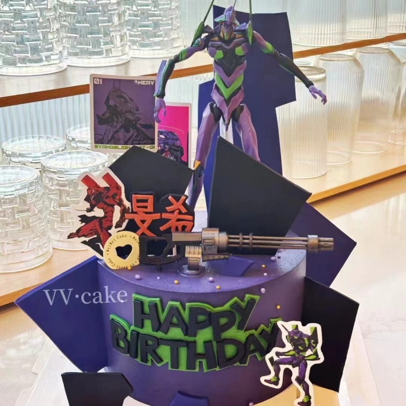 新世纪EVA福音战士初代机蛋糕装饰摆件可动人偶手办烘焙用品
