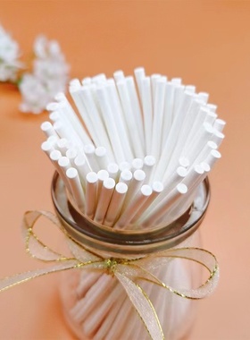 白色10cm15cm棒棒糖纸棒100支装翻糖巧克力糖牌纸棒私房甜品专用