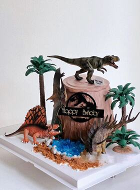 恐龙乐园蛋糕装饰插件摆件创意生日霸王龙森系烘焙主题巴斯光年