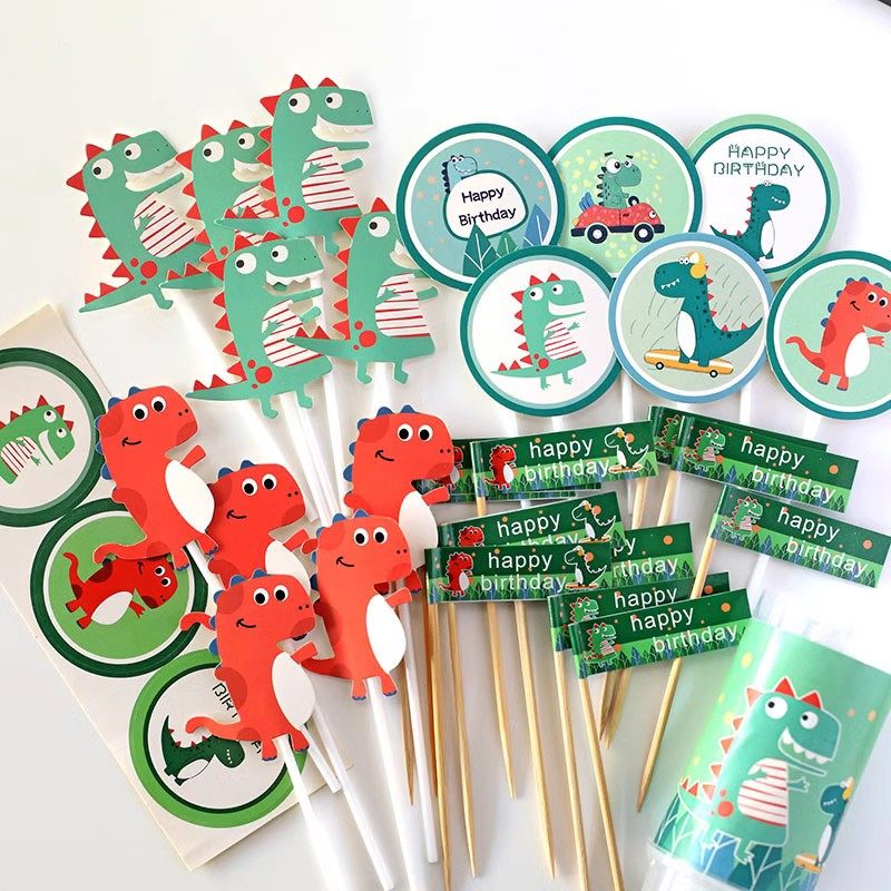 网红小恐龙蛋糕装饰插件卡通推推乐布丁瓶贴纸生日甜品台装扮摆件,节庆用品/礼品,节日装扮用品,淘宝优惠券,粉丝福利购,淘宝优惠卷