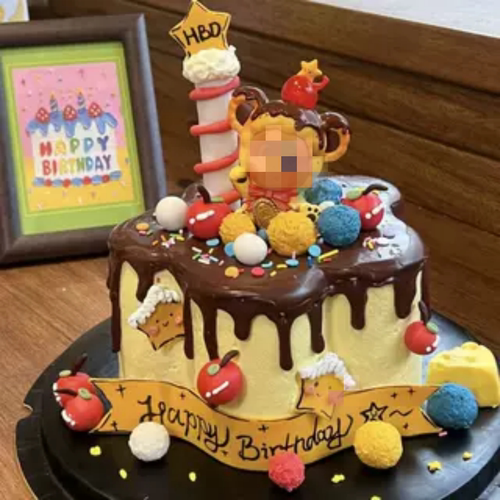 卡通可爱星星蛋糕装饰摆件儿童男孩女孩生日甜品烘焙装扮插件