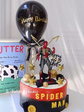 男生动漫生日蛋糕装饰漫威PVC摆件钢铁蜘蛛侠复仇者联盟烘焙装扮