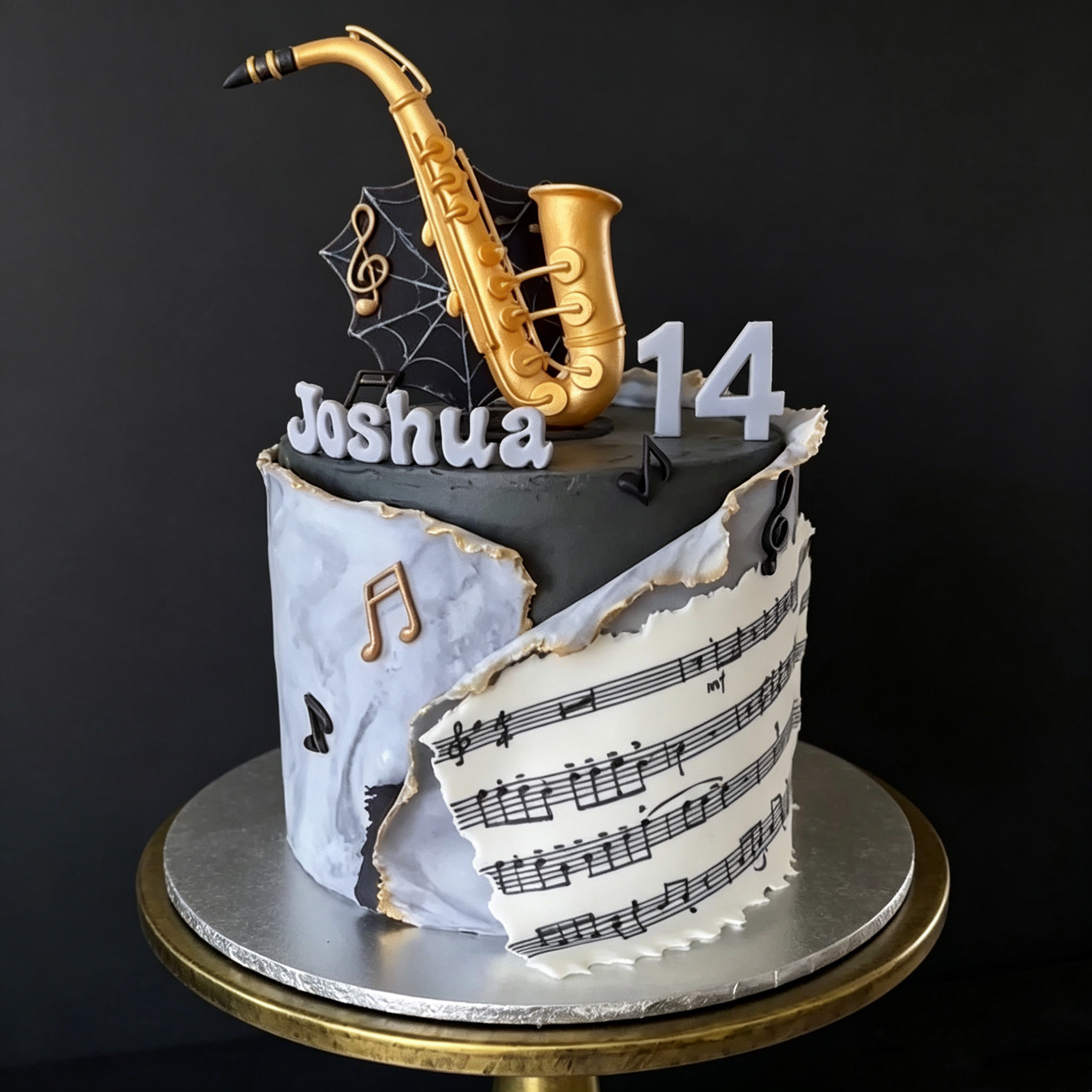 萨克斯蛋糕摆件装饰 音乐乐器歌神麦克风麦霸生日甜品台装饰