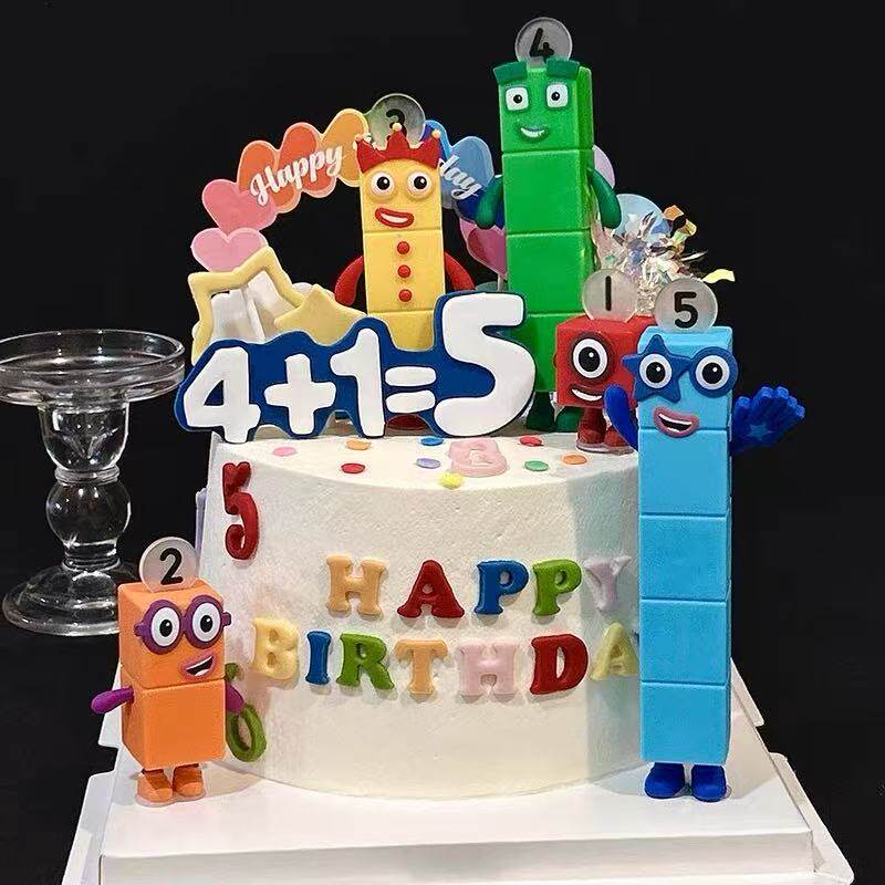 儿童卡通数字积木Mumber blocks主题生日甜品蛋糕装饰