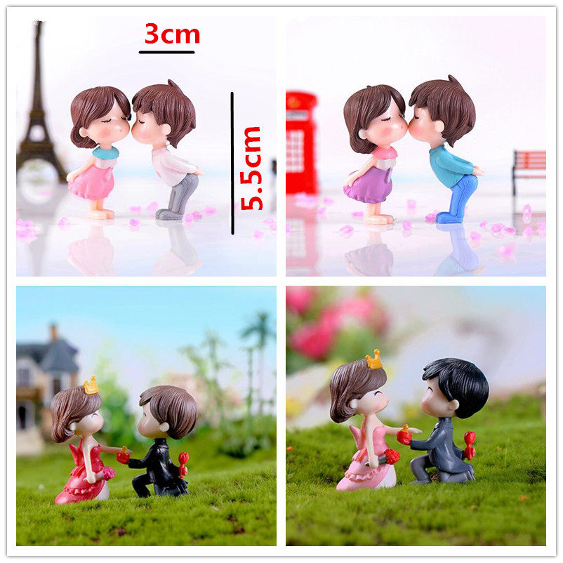 蛋糕装饰摆件小清新七夕情人节亲亲情侣一对蛋糕装饰浪漫亲嘴人偶