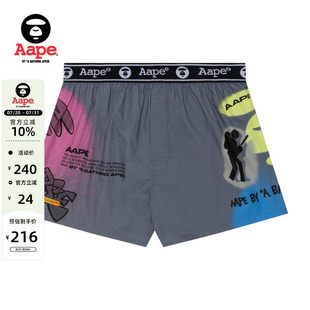 5244XXL Aape旗舰店猿人串标图案字母印花舒适平脚内裤