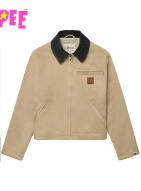 APEE女装秋冬翻领工装风仿反绒皮夹克外套F114A5P