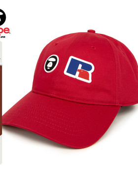 Aape联名RUSSELL配饰猿人字母徽章美式潮流鸭舌帽棒球帽9787XXP