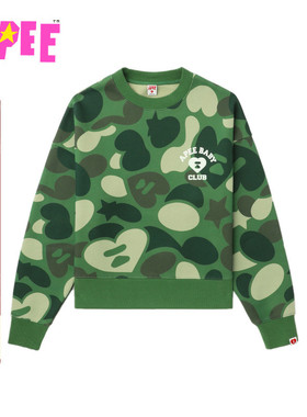 APEE女装秋冬迷彩图案圆领卫衣F374A5P