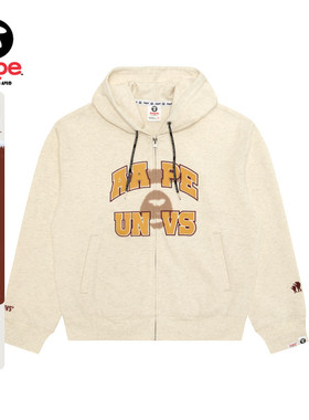 Aape旗舰店女装秋冬字母印花美式校园风潮流卫衣外套D321XAP