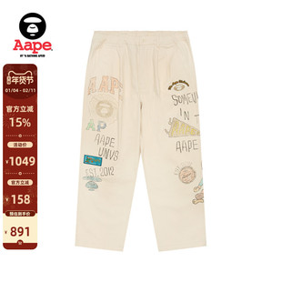 Aape旗舰店男装春夏校园猿人涂鸦风印花潮流休闲长裤C607XXO