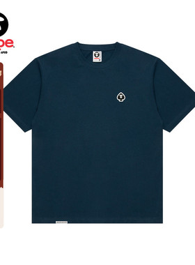 Aape旗舰店男装25春夏扑克猿人徽章简约宽松潮流短袖T恤1599XXO