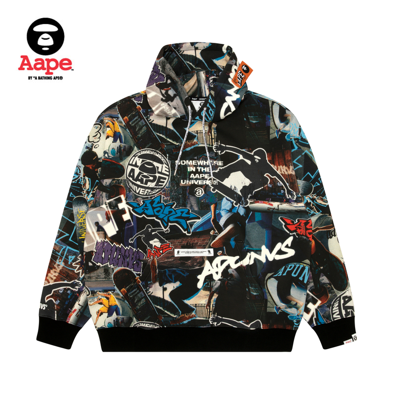 Aape街头潮流薄绒连帽卫衣
