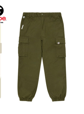 Aape旗舰店男装25春夏猿人徽章潮流休闲多口袋束脚工装裤B666XXO