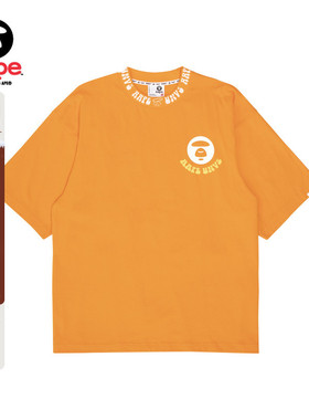 Aape旗舰店男装春夏酷帅小花猿人印花宽松短袖T恤1345XXK