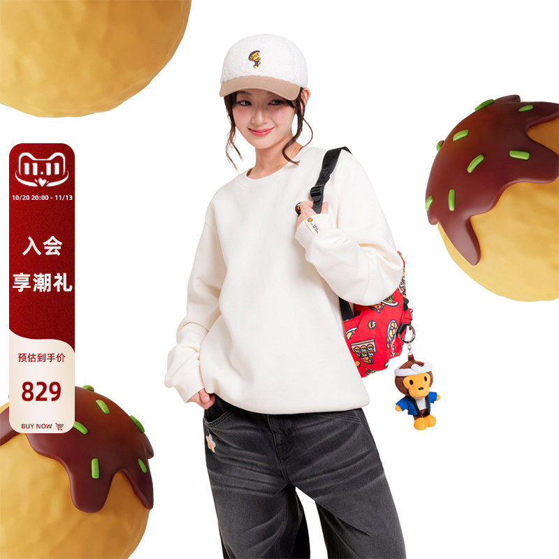 BABY MILO STORE女装日式居酒屋深夜食堂圆领加绒卫衣3050XXR