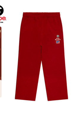 Aape联名RUSSELL男装秋冬美式复古薄绒休闲运动长裤9784XXP