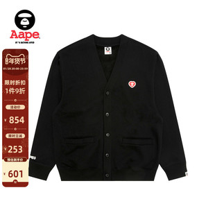 Aape旗舰店男装秋冬爱心徽章简约潮流卫衣开衫外套C353XXP