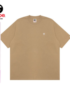 Aape旗舰店男装春夏猿人徽章字母刺绣简约潮流短袖T恤1598XXO