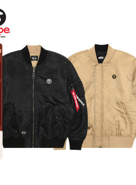 Aape联名ALPHA INDUSTRIES男装秋冬双面穿飞行夹克外套9738XXP