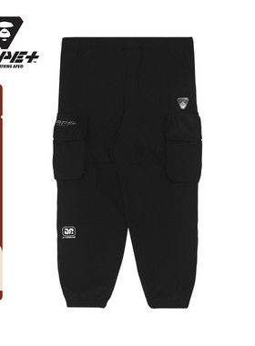 AAPE+运动男装春夏猿人徽章立体口袋束脚休闲裤6771XXG