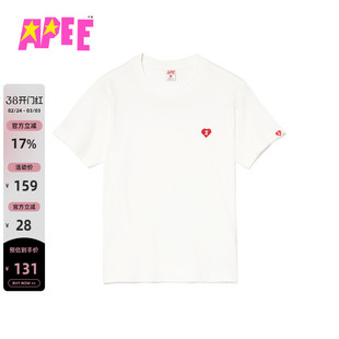 APEE女装春夏心形徽章简约舒适纯色短袖T恤S215A6Q