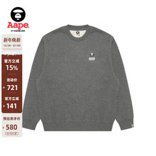 Aape旗舰店男装秋冬小标徽章简约休闲薄绒圆领卫衣C349XAP