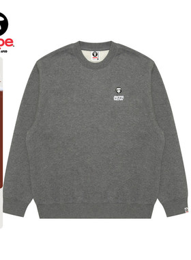 Aape旗舰店男装秋冬小标徽章简约休闲薄绒圆领卫衣C349XAP