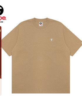 Aape旗舰店男装春夏猿人徽章字母刺绣简约潮流短袖T恤1598XXO