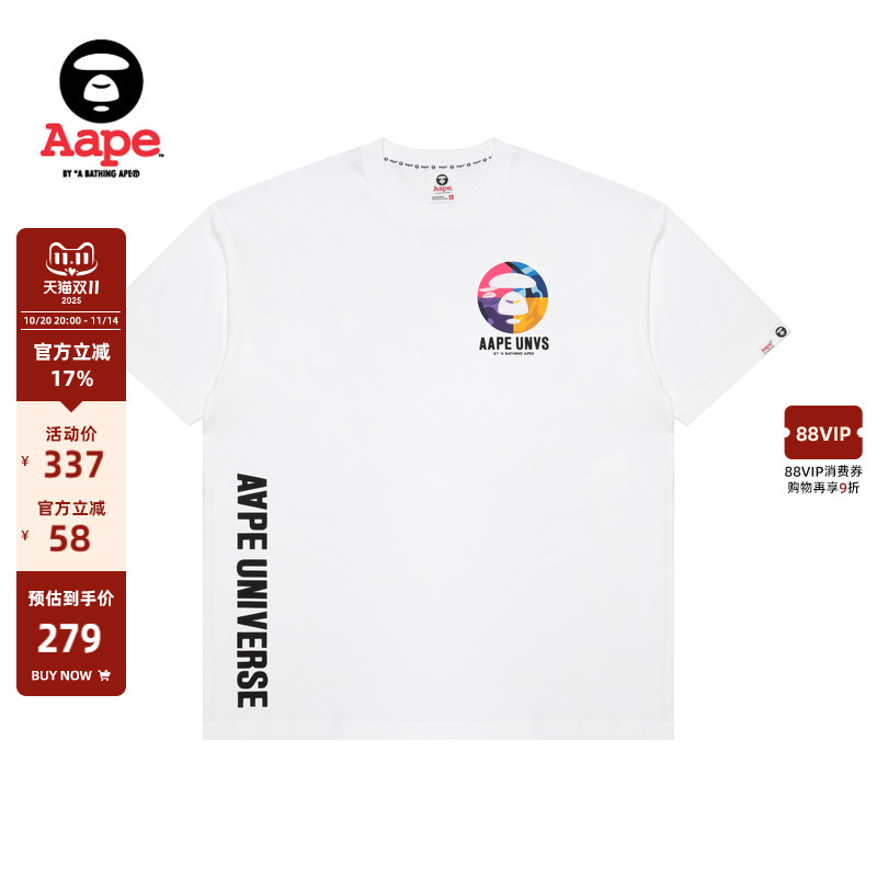 AAPE印花图案宽松短袖T恤