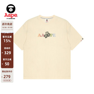 Aape旗舰店女装 T恤1690XXO 春夏渐变彩色印花休闲潮流短袖