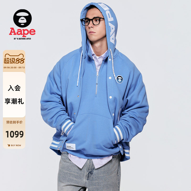 Aape牙刷绣徽章棒球服卫衣外套图片
