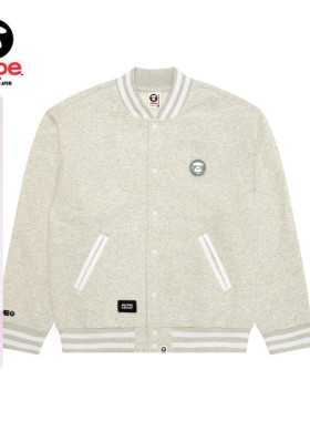 Aape旗舰店男装秋冬猿人徽章潮流休闲薄绒卫衣棒球服外套C360XBP