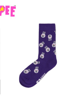 APEE配饰卡通兔子图案提花中筒袜F416A5P
