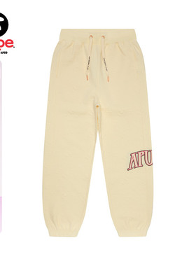 Aape旗舰女装春秋字母刺绣立体压凸爱心猿人束脚卫裤B651XXN