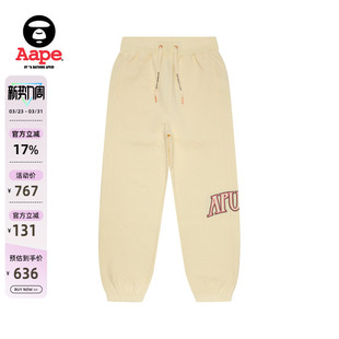 Aape旗舰女装 B651XXN 春秋字母刺绣立体压凸爱心猿人束脚卫裤