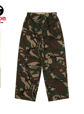 Aape旗舰店男装春夏猿人徽章水洗做旧潮流迷彩宽松工装裤D610XAQ