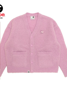 Aape旗舰店女装秋冬猿人迷彩徽章简约休闲针织开衫外套D341XXP