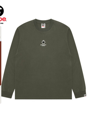 Aape旗舰店男装秋冬扑克徽章休闲简约潮流长袖T恤1716XXP