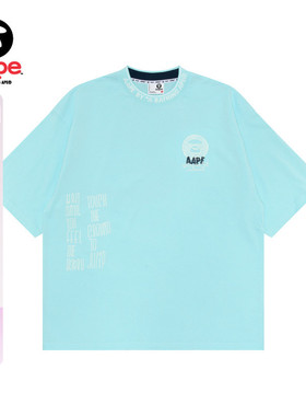 Aape旗舰店春夏猿人字母刺绣圆领串标潮流宽松休闲短袖T恤1463XXM